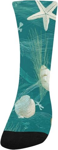 جوارب Art Ocean Shellscape Green للمشي لمسافات طويلة - جوارب شتوية حرارية سميكة دافئة للأولاد والبنات للمدرسة، والارتداء اليومي والأنشطة الخارجية in Kuwait