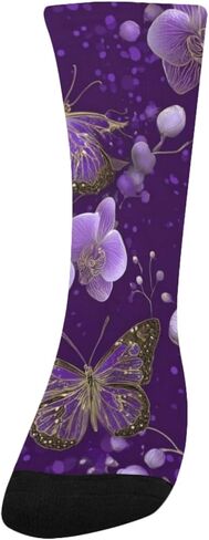 جوارب بيربل باترفلاي بلوم آرت للمشي لمسافات طويلة - جوارب شتوية حرارية سميكة دافئة للأولاد والبنات للمدرسة، والارتداء اليومي والأنشطة الخارجية in Kuwait
