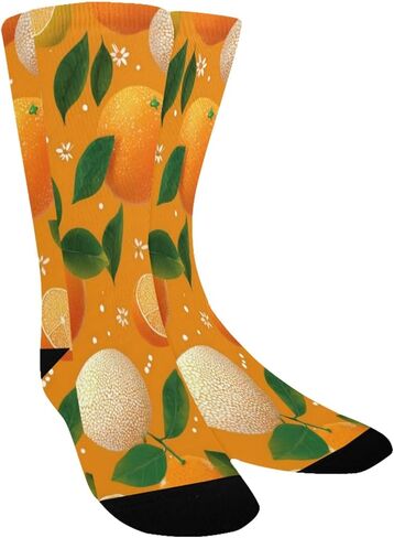 جوارب المشي لمسافات طويلة بزخارف الحمضيات الطازجة - جوارب شتوية حرارية سميكة دافئة للأولاد والبنات للمدرسة، والارتداء اليومي والأنشطة الخارجية in Kuwait