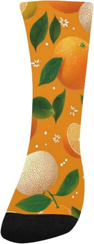 جوارب المشي لمسافات طويلة بزخارف الحمضيات الطازجة - جوارب شتوية حرارية سميكة دافئة للأولاد والبنات للمدرسة، والارتداء اليومي والأنشطة الخارجية in Kuwait