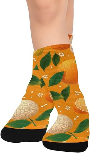 جوارب المشي لمسافات طويلة بزخارف الحمضيات الطازجة - جوارب شتوية حرارية سميكة دافئة للأولاد والبنات للمدرسة، والارتداء اليومي والأنشطة الخارجية in Kuwait