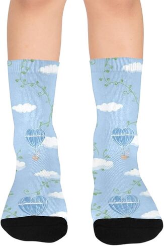 جوارب للمشي لمسافات طويلة على شكل قلوب بالون السماء - جوارب شتوية حرارية سميكة دافئة للأطفال الصغار للأولاد والبنات للمدرسة، والارتداء اليومي والأنشطة الخارجية in Kuwait