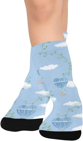 جوارب للمشي لمسافات طويلة على شكل قلوب بالون السماء - جوارب شتوية حرارية سميكة دافئة للأطفال الصغار للأولاد والبنات للمدرسة، والارتداء اليومي والأنشطة الخارجية in Kuwait