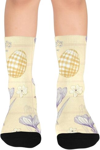 جوارب كروكس لبيض عيد الفصح للمشي لمسافات طويلة - جوارب شتوية حرارية سميكة دافئة للأولاد والبنات للمدرسة، والارتداء اليومي والأنشطة الخارجية in Kuwait