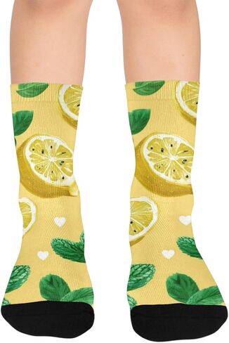 جوارب المشي لمسافات طويلة على شكل قلوب الليمون والنعناع - جوارب شتوية حرارية سميكة دافئة للأولاد والبنات الصغار للمدرسة، والارتداء اليومي والأنشطة الخارجية in Kuwait