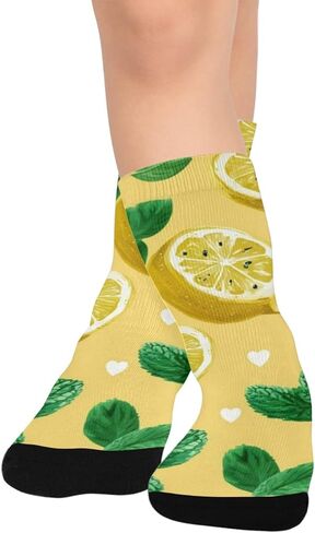 جوارب المشي لمسافات طويلة على شكل قلوب الليمون والنعناع - جوارب شتوية حرارية سميكة دافئة للأولاد والبنات الصغار للمدرسة، والارتداء اليومي والأنشطة الخارجية in Kuwait