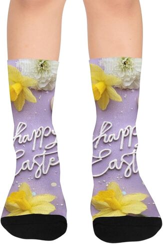 جوارب المشي لمسافات طويلة باللون الأرجواني لفن عيد الفصح - جوارب شتوية حرارية سميكة دافئة للأولاد والبنات الصغار للمدرسة، والارتداء اليومي والأنشطة الخارجية in Kuwait