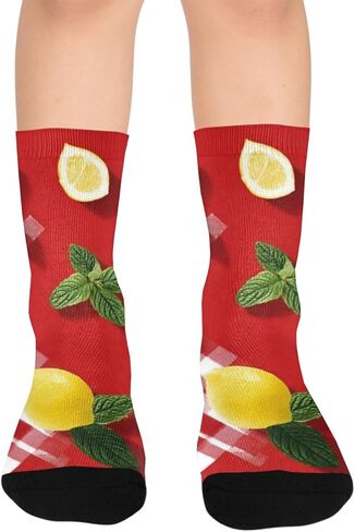 جوارب المشي لمسافات طويلة بالليمون والنعناع - جوارب شتوية حرارية سميكة دافئة للأولاد والبنات الصغار للمدرسة، والارتداء اليومي والأنشطة الخارجية in Kuwait