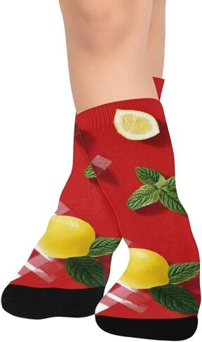 جوارب المشي لمسافات طويلة بالليمون والنعناع - جوارب شتوية حرارية سميكة دافئة للأولاد والبنات الصغار للمدرسة، والارتداء اليومي والأنشطة الخارجية in Kuwait