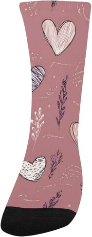 جوارب Lavender Hearts Doodle للمشي لمسافات طويلة - جوارب شتوية حرارية سميكة دافئة للأولاد والبنات للمدرسة، والارتداء اليومي والأنشطة الخارجية in Kuwait
