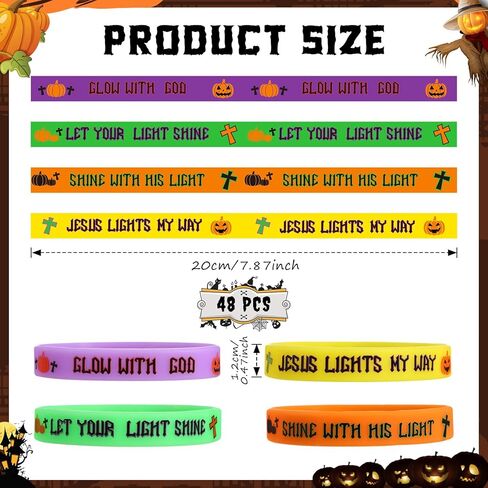 Sosation 100 Pcs Vbs 2026 Bracelet Bulk Glow in the Dark Illumination Decoration Christian Religiou Silicon Gospel Wristband Inspirational Scripture Bible Rubber Bracelet for Activitie Church Gift in Saudi Arabia
