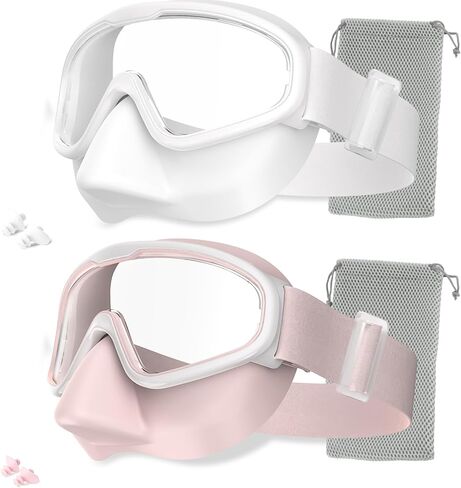 Aegend Swim Goggles with Nose Cover,No Hair Pull,UV Protection Wide View Fabric Swimming Goggles for 3-14 Kids Youth Adult in Kuwait