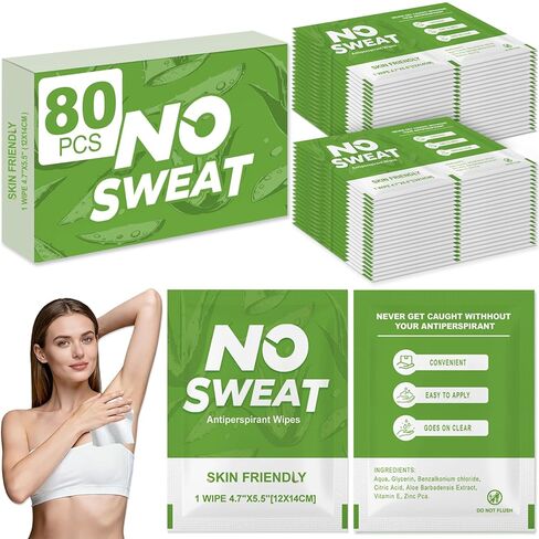 80 قطعة من مناديل مزيلة للعرق للسفر، مناديل صغيرة مضادة للحساسية للجسم مضادة للتعرق وتنظيف البشرة تحت الإبط، حجم مناسب للسفر ملفوف بشكل فردي، أساسيات النظافة للنساء in Kuwait