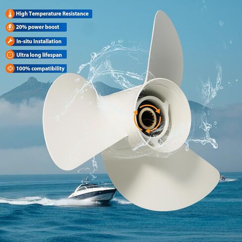 Upgrade 14×11, 13 1/2 ×15, 12 5/8×21, 13 1/2×14, 13 5/8×13 Boat Propeller For Yamaha Outboard Motor 50/60/70/75/80/85/90/100/115/130 HP,Aluminum 15 Spline RH in Saudi Arabia