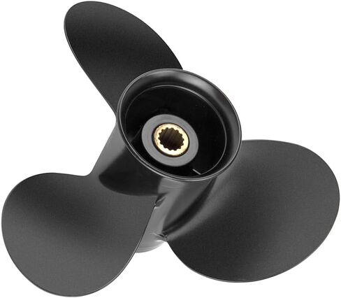 مروحة قارب خارجية من الألومنيوم 9.5 × 8 لمحركات توهاتسو وميركوري 9.9-20HP، 14 سنًا، 3BAB64516-1، متوافقة مع توهاتسو وميركوري 9.9HP 12HP 15HP 18HP 20HP، RH in Kuwait