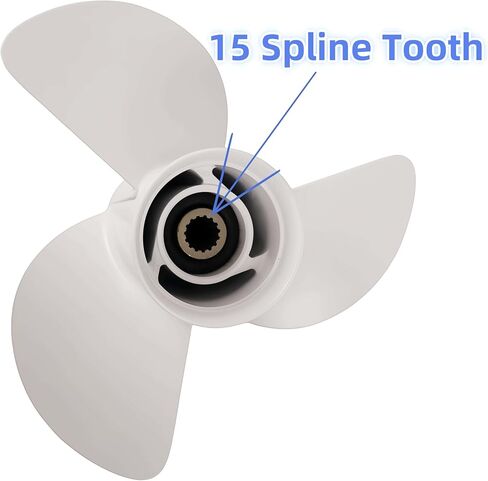 6E5-45954-00-00 14 X 11-K 3 Blade 15 Spline Tooth Boat Propeller Replacement for Yamaha Outboard 50-130 HP Aluminum Prop in Saudi Arabia