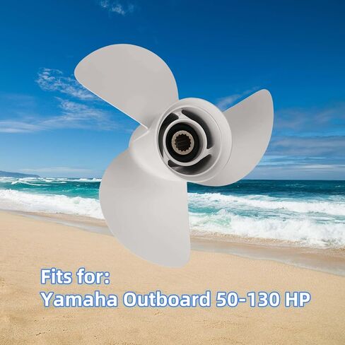6E5-45954-00-00 14 X 11-K 3 Blade 15 Spline Tooth Boat Propeller Replacement for Yamaha Outboard 50-130 HP Aluminum Prop in Saudi Arabia