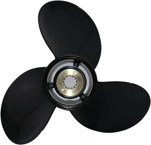 Outboard Prop 10 3/8x14 Pressed-in Hub,13 Spline Tooth 3 Blade, Aluminum Propeller compatible with Mercury/Mariner/Marathon 25 30 35 40 45 48 50 55 60 70HP Engine, replaced for OEM 48-816706A45 in Kuwait