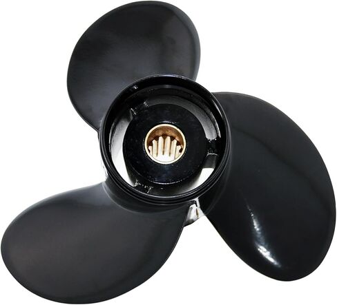 Outboard Prop 10 3/8x14 Pressed-in Hub,13 Spline Tooth 3 Blade, Aluminum Propeller compatible with Mercury/Mariner/Marathon 25 30 35 40 45 48 50 55 60 70HP Engine, replaced for OEM 48-816706A45 in Kuwait