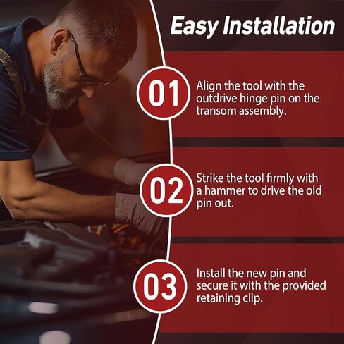 Hinge Pin Tool Compatible with Mercruiser Mercury Alpha One Gen II, Bravo I/II/III Replaces OE 18-9861 91-78310 in Kuwait