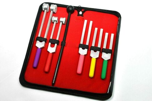 Cynamed Tuning Fork Set of 6 -Diagnostic Tuning Fork Color Coded Non-Slip Grip -C128,C256,C512,C1024,C2048 with Silicone Mallet Hammer in Saudi Arabia