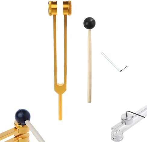 شوكة ضبط 128 هرتز للشفاء مع شاكرا المطرقة العاكسة، أداة شوكة ضبط طبية من الفولاذ المقاوم للصدأ مع أوزان ثابتة للعلاج الصوتي in Kuwait