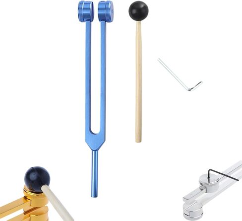 128Hz Tuning Forks for Healing with Reflex Hammer Chakras, Stainless Steel Medical Grade Tuning Fork Instrument with Fixed Weights for Sound Therapy in Saudi Arabia