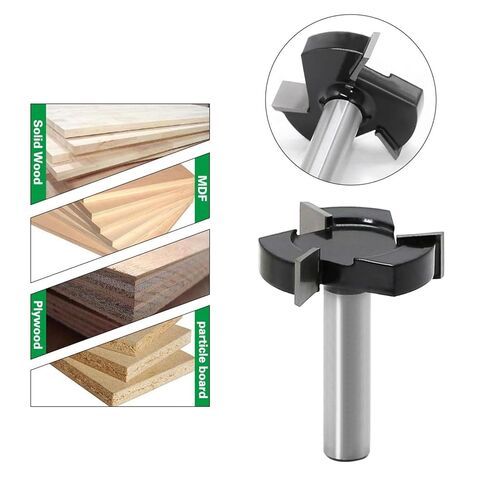 Tri-Flute T-Slot & Bottom Cleaning Router Bits | 4-Edge Slotting/Alloy Milling Cutters for Wood Carving, 12mm & 1/2" Shank(12*1/2) in Saudi Arabia