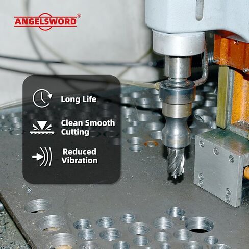 ANGELSWORD HSS Annular Cutter Diameter 7/16", Cutting Depth 1" High Speed Steel, Mag Drill Bits Kit for Magnetic Drill Press, with One 3/16"*3" Pilot Pin in Saudi Arabia