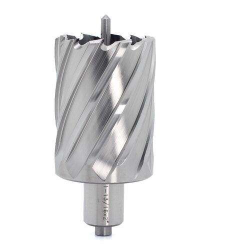 OSCARBIDE 1-13/16"x2 Annular Cutter,3/4 inch Weldon Shank,1-13/16 inch Cutting Diameter,2 inch Depth of Cut,2 Flat Mag Drill Bit with Pilot Pin for Magnetic Drill Press,1 Piece in Saudi Arabia