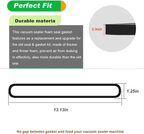 استبدال الحشية العلوية والسفلية المتوافقة مع سدادات التفريغ من سلسلة FoodSaver V2200، V2400، V2800، V3000، V3200 (تحل محل حافظة الطعام T910-00075)، حشية الختم الرغوية (2) in Kuwait