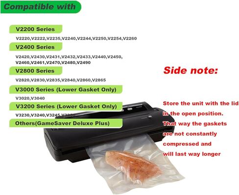 استبدال الحشية العلوية والسفلية المتوافقة مع سدادات التفريغ من سلسلة FoodSaver V2200، V2400، V2800، V3000، V3200 (تحل محل حافظة الطعام T910-00075)، حشية الختم الرغوية (2) in Kuwait