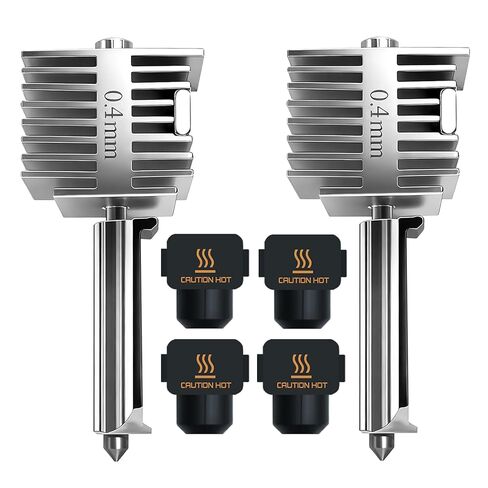 قطعتان من مجموعة Hotend مقاس 0.4 مم لـ Bambu Lab A1/A1 Mini، تصميم متكامل من الفولاذ المقاوم للصدأ، مجموعة فوهة A1 عالية الدقة مع 4 جوارب سيليكون، متوافقة مع طابعة Bamboo A1 ثلاثية الأبعاد، وملحقات الطابعة ثلاثية الأبعاد in Kuwait