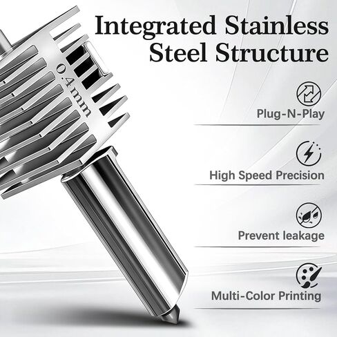 قطعتان من مجموعة Hotend مقاس 0.4 مم لـ Bambu Lab A1/A1 Mini، تصميم متكامل من الفولاذ المقاوم للصدأ، مجموعة فوهة A1 عالية الدقة مع 4 جوارب سيليكون، متوافقة مع طابعة Bamboo A1 ثلاثية الأبعاد، وملحقات الطابعة ثلاثية الأبعاد in Kuwait