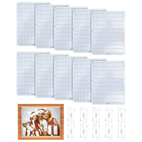 مجموعة لوحة الإضاءة الخلفية LED من Lithophane لـ BambuLab Sunlu CMYK أحادية اللون PETG PLA Filament ثلاثية الأبعاد مطبوعة من الليثوفان، 156x120 مم، مجموعة إضاءة بيضاء 6500K، سطوع قابل للتعديل، مدعوم عبر USB-C، عبوتان in Kuwait