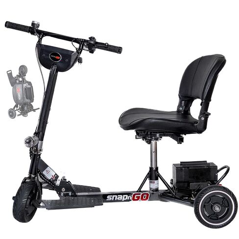 SNAPnGO Three Wheel Portable Mobility Adult Scooter - Aircraft-Grade Aluminum Frame for Top Speeds of 5mph and 13-Mile Range - Folding Feature, 250W Motor, Quick Charge 36V Lightweight Battery in Saudi Arabia