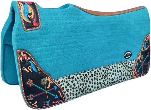 CHALLENGER Horse 32" x 30" Western Contoured Wool Felt Therapeutic Saddle Pad Black 39217 in Saudi Arabia