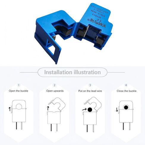 2 قطعة SCT013 SCT-013-020 مستشعر محول سبليت غير جراحي SCT013 0-20A 0.333 فولت محول تيار من النوع المفتوح والإغلاق (20A 0.333 فولت) in Kuwait