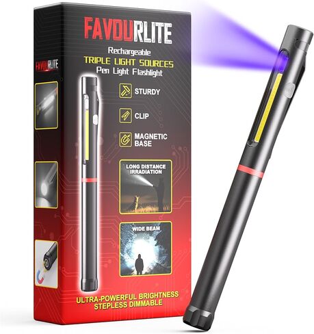 مصباح يدوي ضوء القلم ، 800 لومينات LED مصابيح شرقية قابلة لإعادة الشحن 6 أوضاع مصباح يدوي مغناطيسي مع مقطع مصباح يدوي مشرق الجيب يعمل ضوء مضاد للماء محمولة متينة للممرضة للممرضة in Kuwait