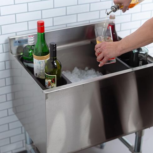 Kratos Commercial Underbar Ice Bin with Bottle Holders -Stainless Steel, 18"x36" (32L-006) in Saudi Arabia