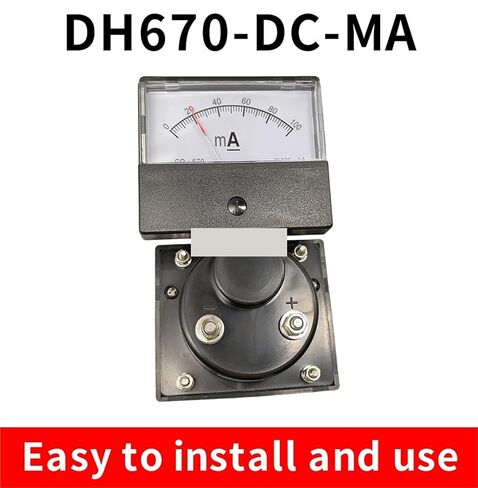 Ammeter DH-670 DC 0-500 MA 1MA 2MA 3MA 5MA 10MA 20MA 30MA 50MA 100MA Rectangular Ampere Needle Panel Meter Gauge Amperemeter 1Pcs(10MA) in Saudi Arabia