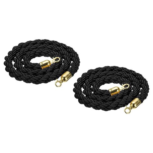 MECCANIXITY Twisted Stanchion Rope 6.6 Ft/2 M, Barrier Rope Twisted Post Ropes with Snap Hooks for Posts Stands Queue Divider Crowd Control, Green Golden Pack of 2 in Saudi Arabia
