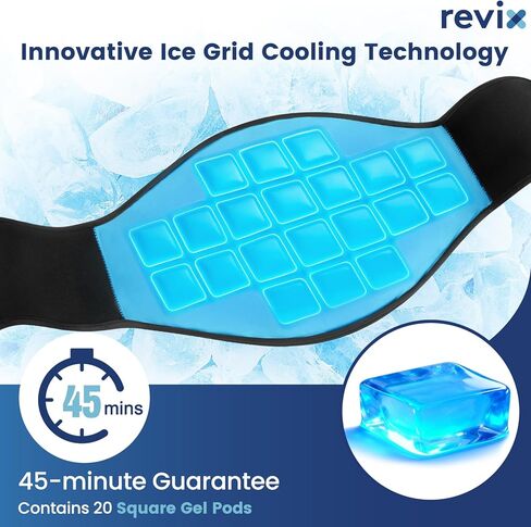 REVIX 45-Min Long-Lasting Back Ice Pack, Extra Large Ice Packs with Ice Grid Gel Design, Reusable Gel Ice Wrap, Cold Compress for Waist, Lower Lumbar, Tailbone Relief & Muscle Relaxation (15.5 x 10") in Saudi Arabia