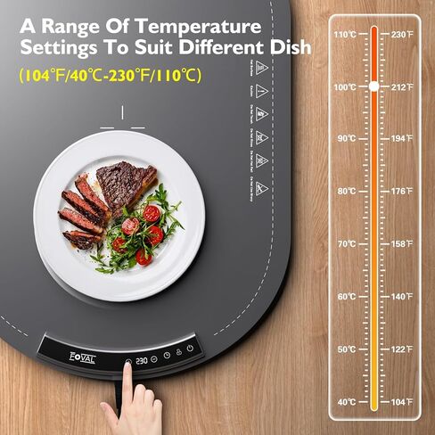 Warming Mat for Food, 6 Dish Buffet Electric Warmer Tray with 8 Adjustable Temperature (104°F-230°F), 1-4 Hour Timer, Child Safety Lock, Flexible Food-Grade Silicone- Easy to Clean & Store Warming Pad in Kuwait