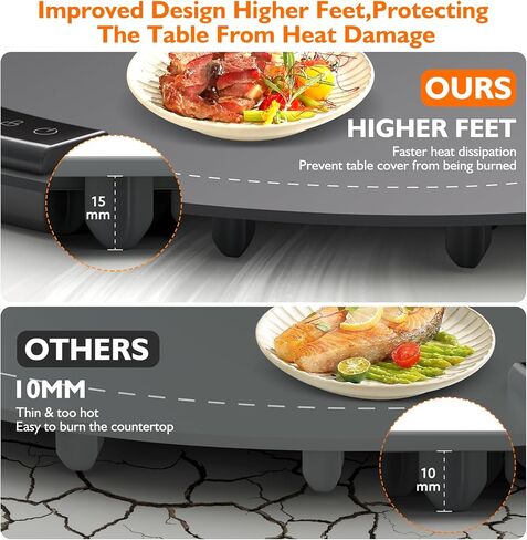 Warming Mat for Food, 6 Dish Buffet Electric Warmer Tray with 8 Adjustable Temperature (104°F-230°F), 1-4 Hour Timer, Child Safety Lock, Flexible Food-Grade Silicone- Easy to Clean & Store Warming Pad in Kuwait