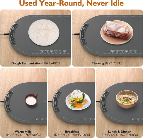 Warming Mat for Food, 6 Dish Buffet Electric Warmer Tray with 8 Adjustable Temperature (104°F-230°F), 1-4 Hour Timer, Child Safety Lock, Flexible Food-Grade Silicone- Easy to Clean & Store Warming Pad in Kuwait