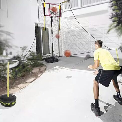 شبكة ارتداد كرة السلة دوارة بزاوية 180 درجة - ملحق إرجاع سريع للكرة للأطواق، زيادة كفاءة التدريب الفردي، إطار معدني قوي وإعداد سهل in Kuwait