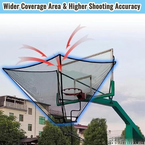 مسار دوار 180 درجة لكرة السلة - نظام إرجاع صافي للتدريب الفردي الفعال، مدرب تسديد محمول مع إطلاق سريع لسهولة التخزين in Kuwait