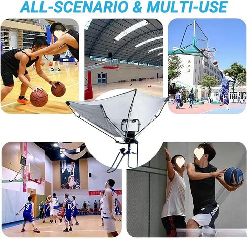 مسار دوار 180 درجة لكرة السلة - نظام إرجاع صافي للتدريب الفردي الفعال، مدرب تسديد محمول مع إطلاق سريع لسهولة التخزين in Kuwait
