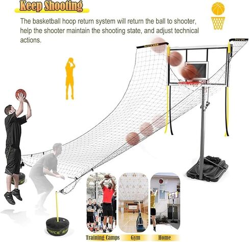 جهاز ارتداد كرة السلة التلقائي - يوفر نظام الإرجاع 800 طلقة/ساعة للتدريب الفردي، مع مجرى دوار بزاوية 180 درجة، يناسب معظم الأطواق in Kuwait